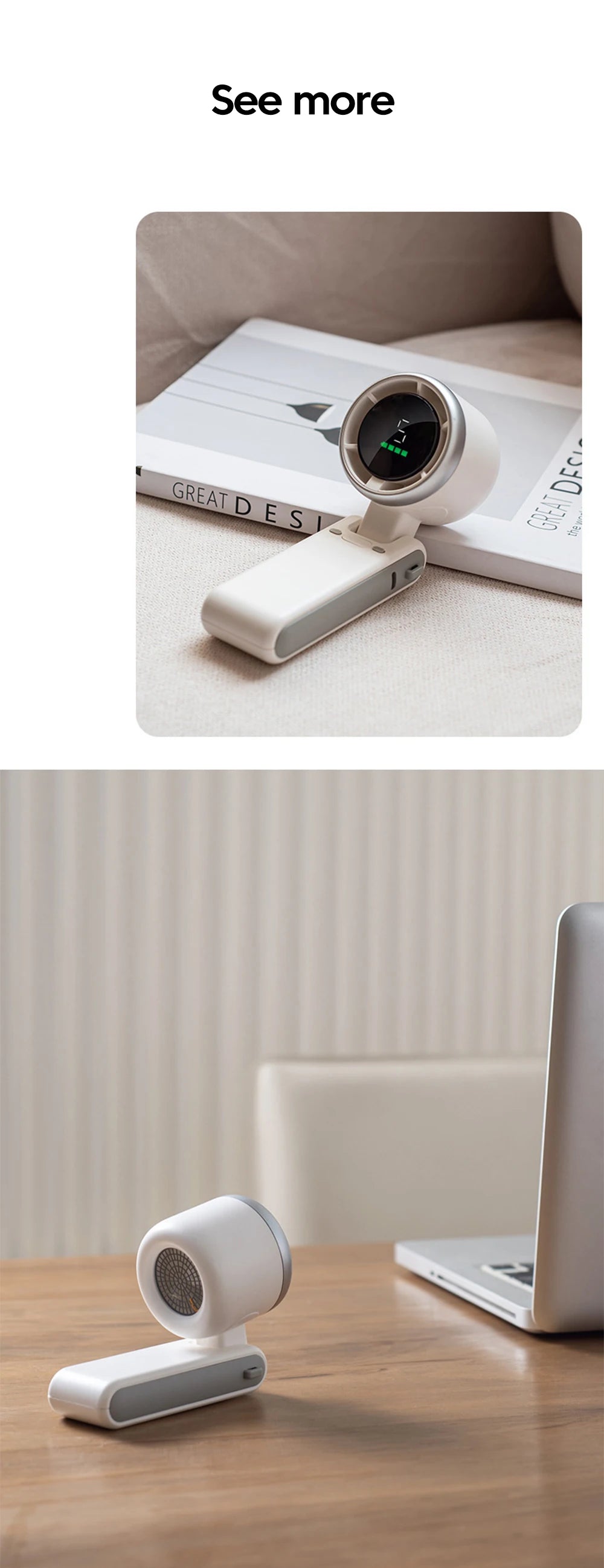 Handheld Folding Fan Type-C Charge Ports Portable Desktop 5level Wind Speed Adjustment Digital Display Electric Fan With Lanyard
