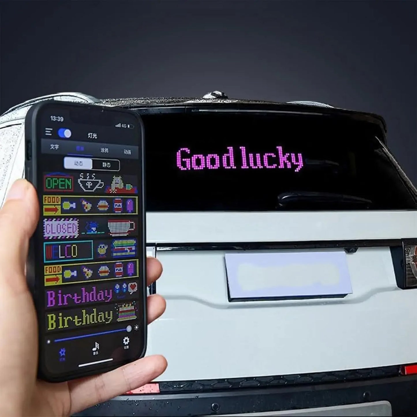 Car Devil Eyes Light Led Soft Screen DIY Colorful Car Windshield Dynamic LED Smart Phone App Control Flexible Matrix Screen