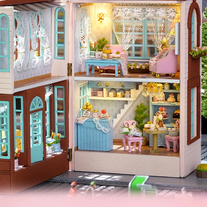 DIY Wooden Doll Houses Mini Assembly Handmade Small House Creative Scene Decoration DollHouse For Toys Birthday Gifts
