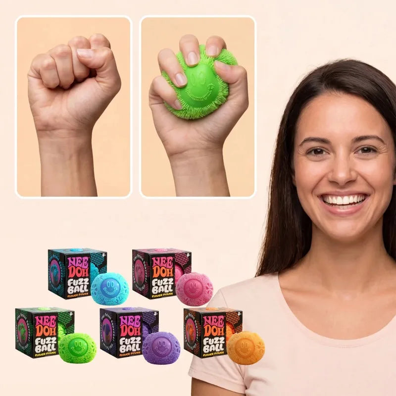 NeeDoh Fuzz Ball Blind Box Series Desktop Ornament Stress Relief Toys Suitable For People Under Pressure Fun Soft Stress Ball