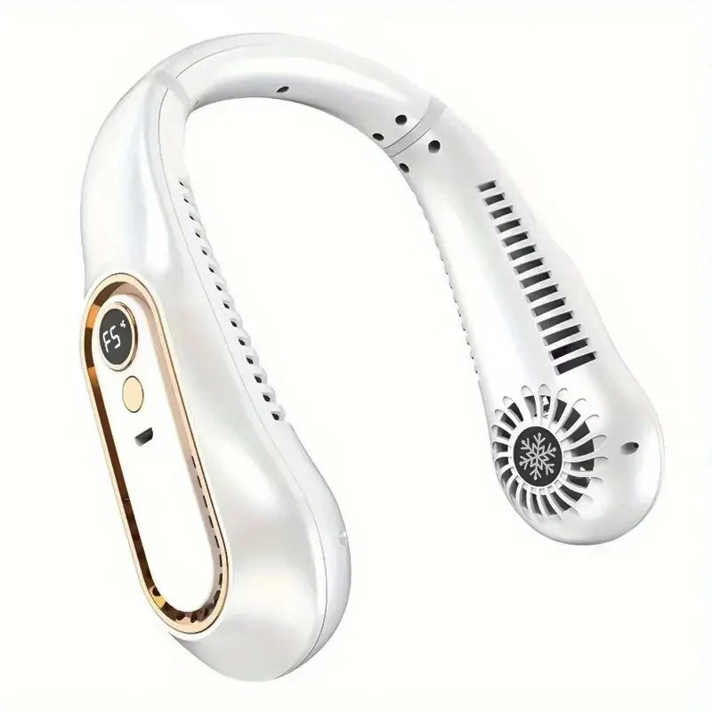 Hanging Neck Fan Portable USB Cooler Fan With 5 Speeds And Digital Display - Super Strong Technology And Bladeless Design For O