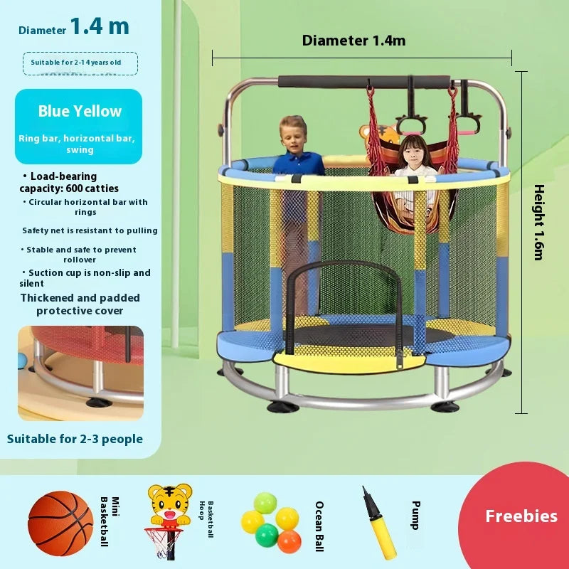 Children's Indoor Trampoline Home Use Jumping Bed 3-10 Years Old Household Trampoline Fun Fitness Exercise for Kids