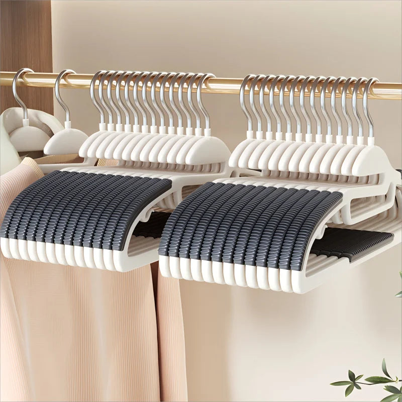 10Pcs Black/Orange/Grey Multifunctional Wet and Dry Household Hanger Suitable for Hanging Clothes Bedroom Wardrobe Anti-Slip