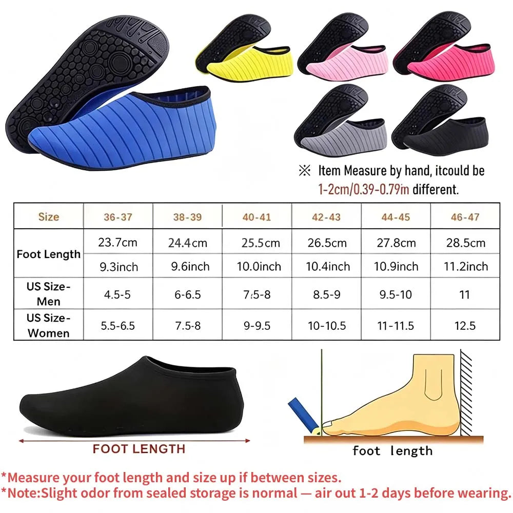 1 Pair Water Shoes Women Barefoot Socks Anti-Slip Quick-Dry Men Beach Swim Water Sports Shoes
