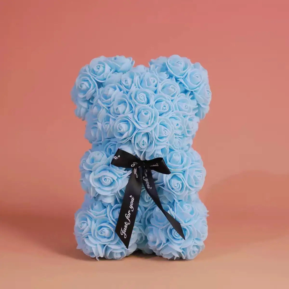 25cm Artificial Teddy Rose Flower Bear with Box Romantic Valentines Day Gift Girlfriend Women Anniversary Wedding Party Supplies