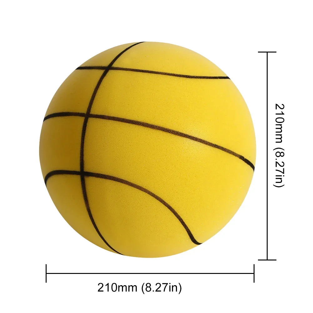 Kids Indoor Silent Basketball Ball 24/21/18cm High-Resilience Foam Silent Basketball Size 7 Lightweight Small Basketball Basket