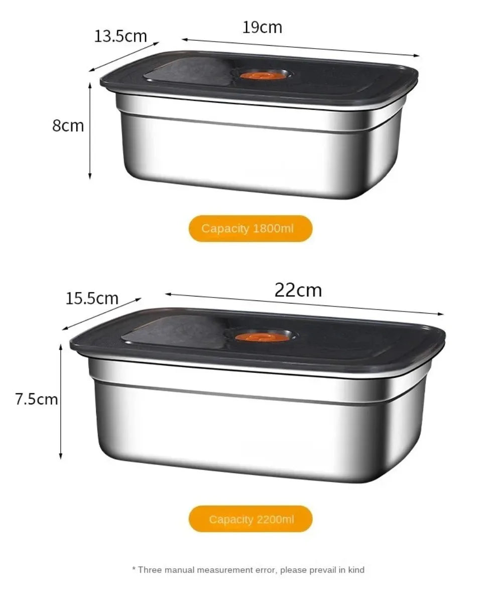 Stainless Steel Camping Lunch Box Sealed Microwave Suitable Preservation Box Large Capacity Leak-proof