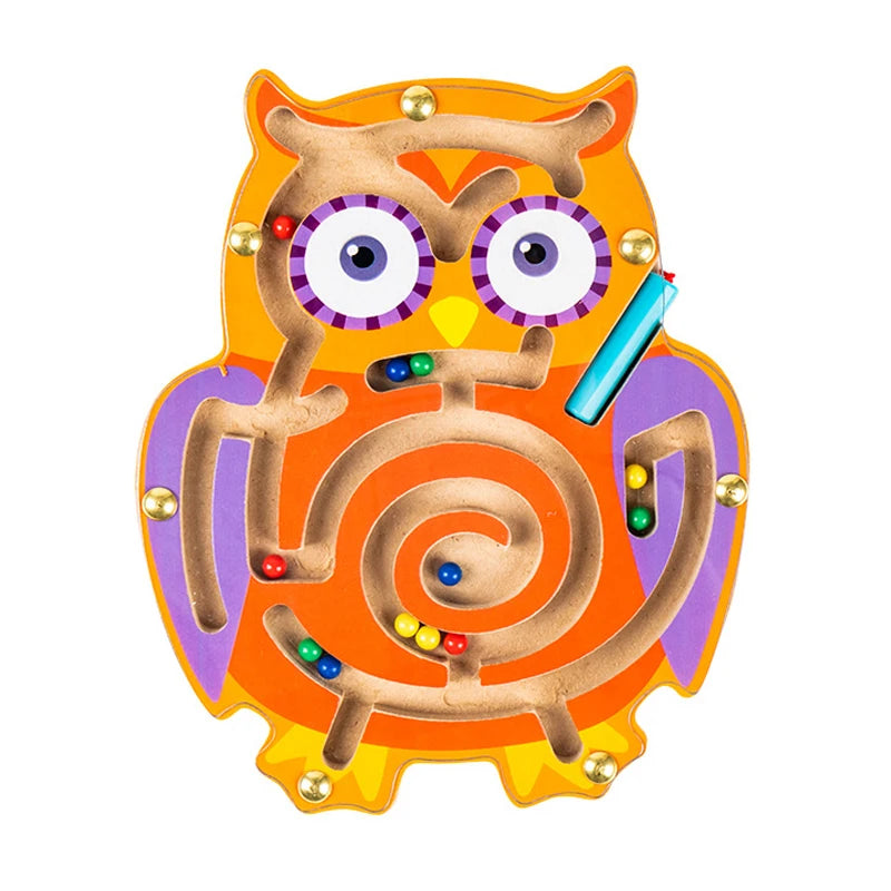 Montessori Educational Toys Children Magnetic Track Maze Balance Board Wooden Puzzle Game Baby Toys