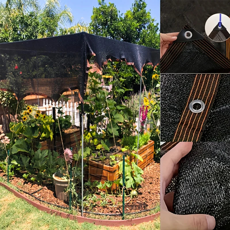 Large Black Garden Sunshade  Breathable UV Block Mesh, Sun & Heat Resistant for Greenhouse & Vegetable Garden Shade Cover, Heatr