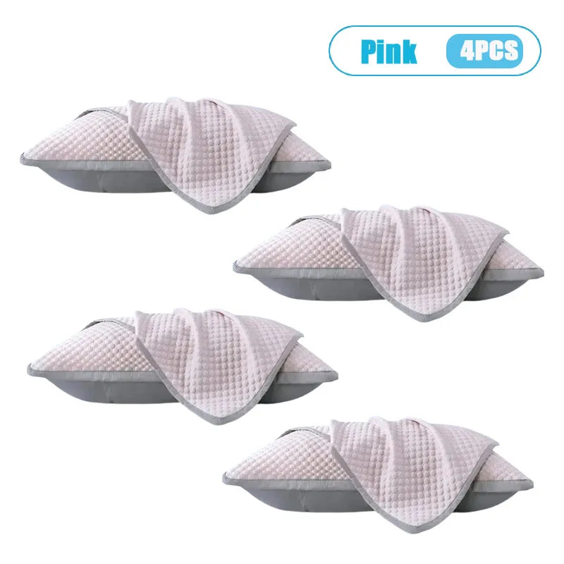 Summer Cooling Ice Silk Pillowcase with Cool Beads Solid Color Washable Breathable Pillow Cover for Home Bedroom