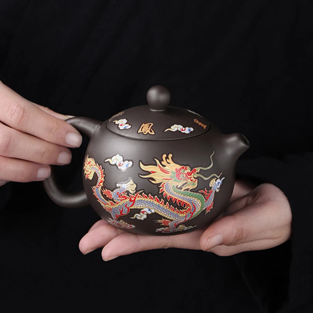 Color-changing Tea Pot With Dragons Phoenixs Pattern Washable Gongfu Tea Teapots Kettle Gift Teapot Tea Set Ceramics And Pottery