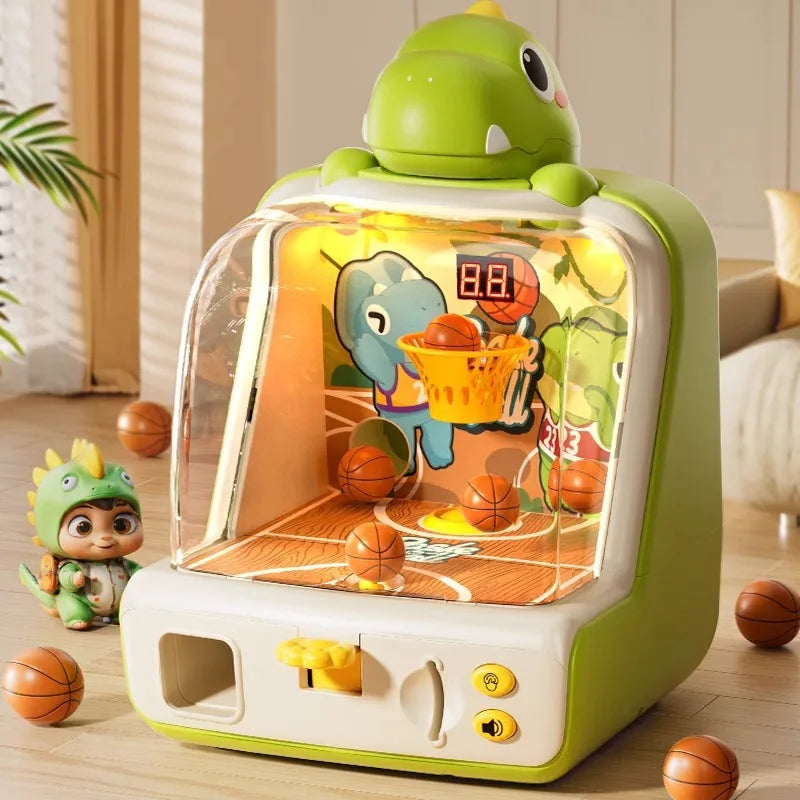 Children Ball Basketball Machine Toys Coin Operated Play Shooting Pinball Game Machine Kids Desktop Interactive Christmas Toy