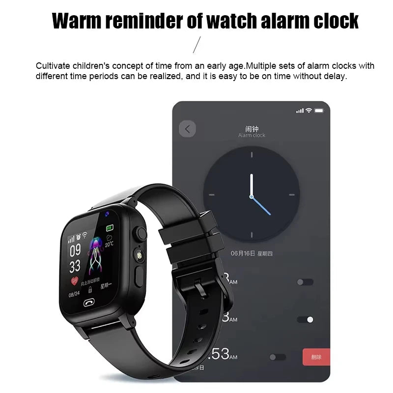 Lenovo Kids 4G Smart Watch WIFI SOS GPS Location Video Call Sim Card  Camera With Light Touch-screen Waterproof Watch For Kids