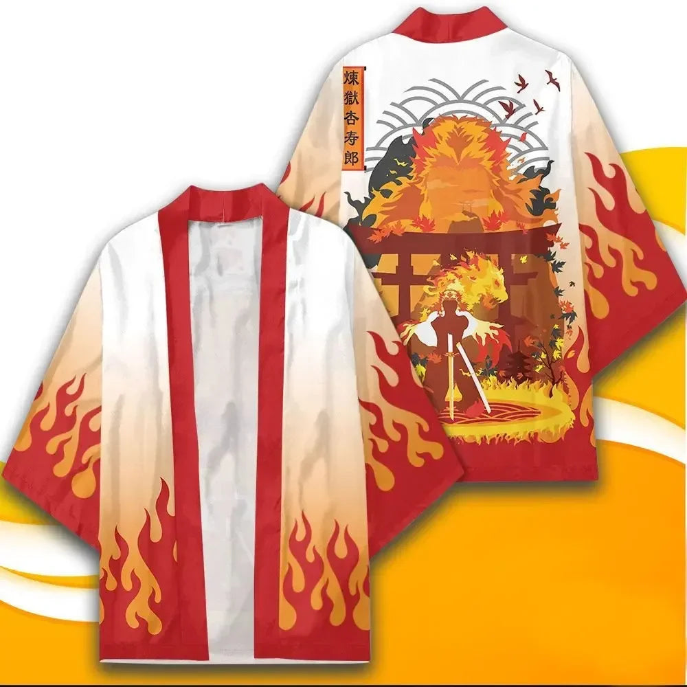 Summer Devil Killer Cosplay Male Japanese Anime 3D Printed Casual Half Sleeved Top Cardigan