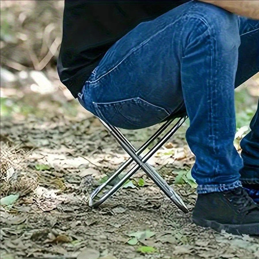 1pc Foldable Camping Stool Available In Both Large And Small Sizes, Suitable For Portable Use In Picnics, Beaches, And Gardens,