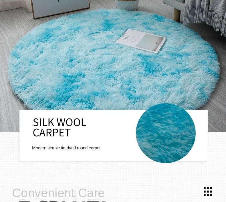 Super Soft Plush Round Rug Mat Fluffy White Carpets For Living Room Home Decor Bedroom Kid Room Decoration Salon Thick Pile