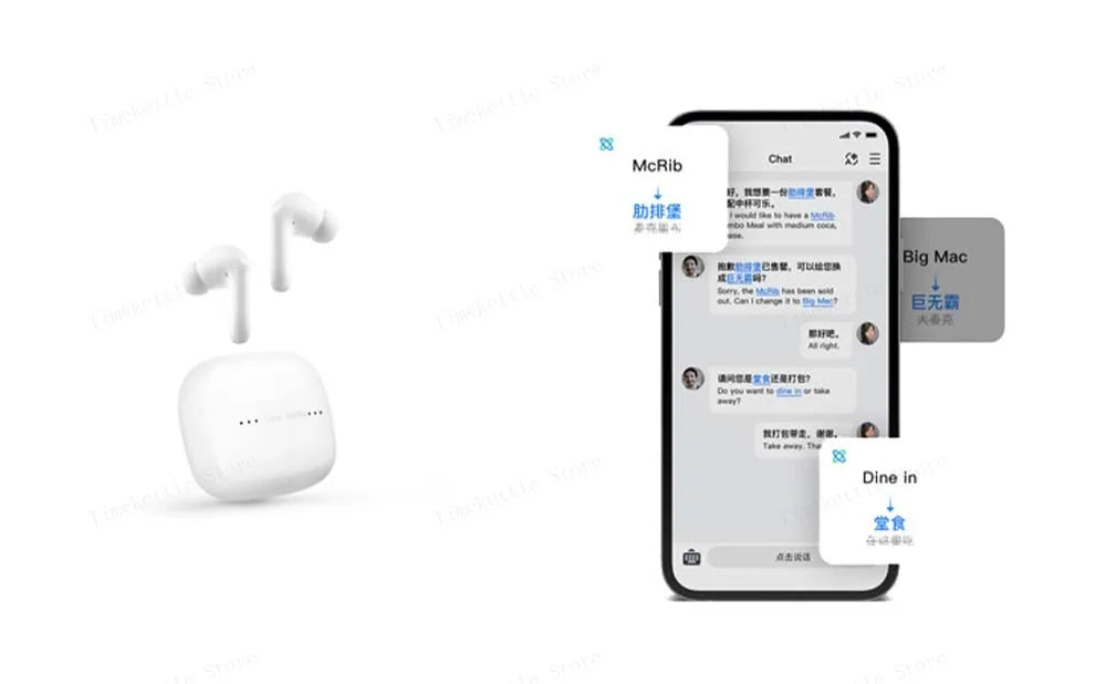 Timekettle M3 Translator Earbuds Bluetooth Real Time Simultaneous Headphones Instant Voice Translate Device for Business Travel