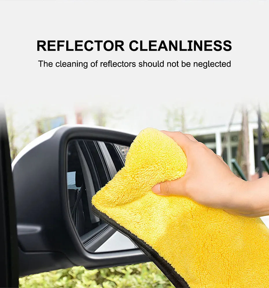 SEAMETAL Microfiber Car Washing Towel 400GSM Double-Sided Coral Velvet Clean Towels High Water Absorption Car Wash Drying Cloth