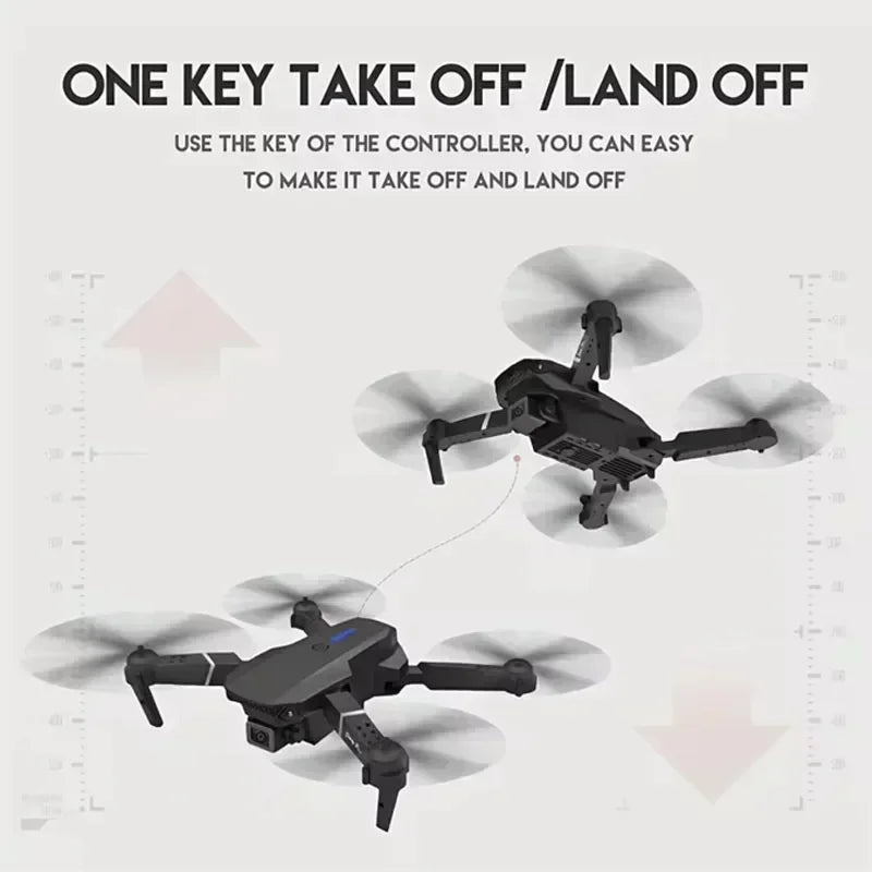E88 Pro WIFI FPV Drone Wide Angle HD 4K 1080P Camera Height Hold RC Foldable Quadcopter Dron Helicopter Toy Christmas Boy's Gift