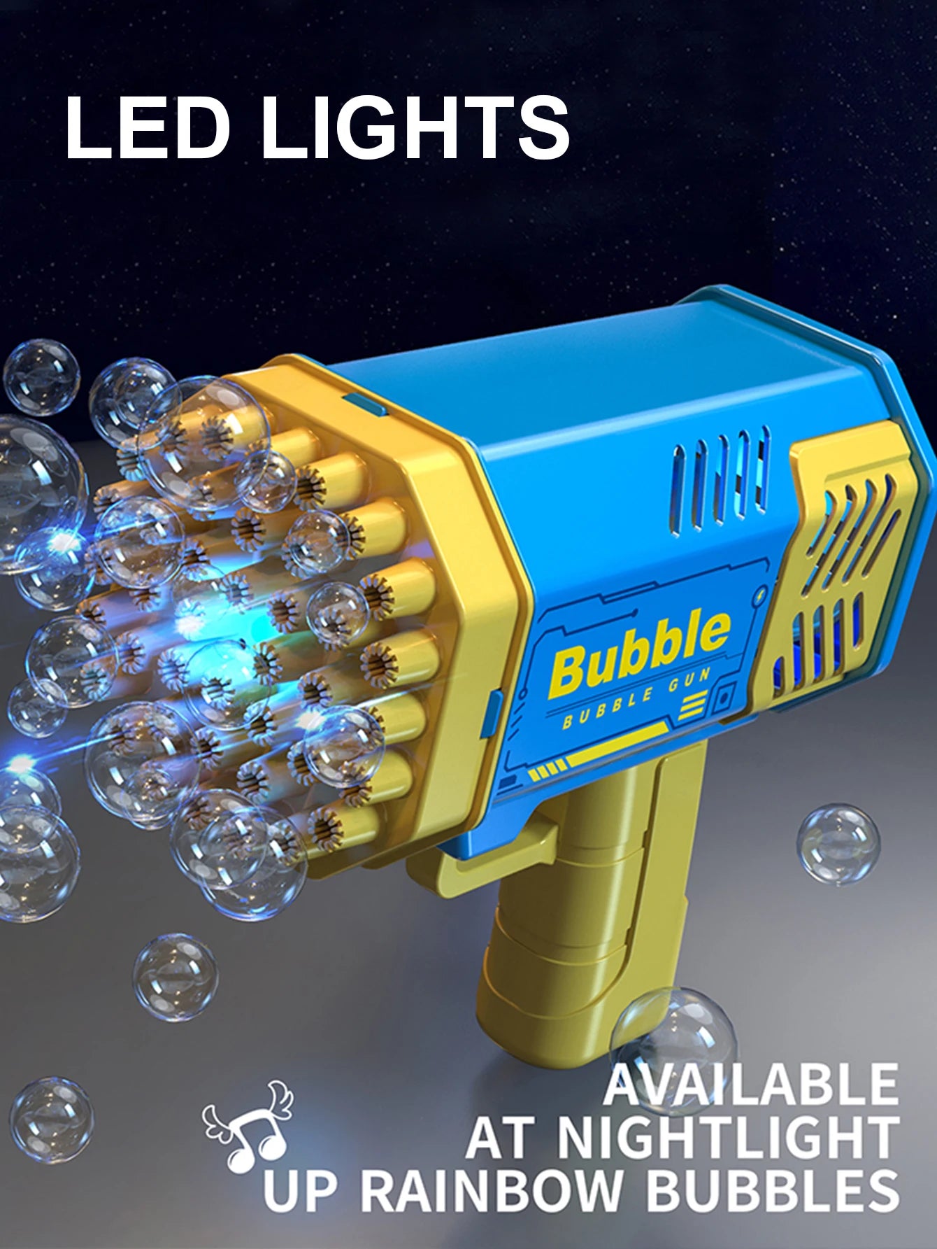 40 hole handheld fully automatic space light bubble machine electric children's toys without battery without  bubble water