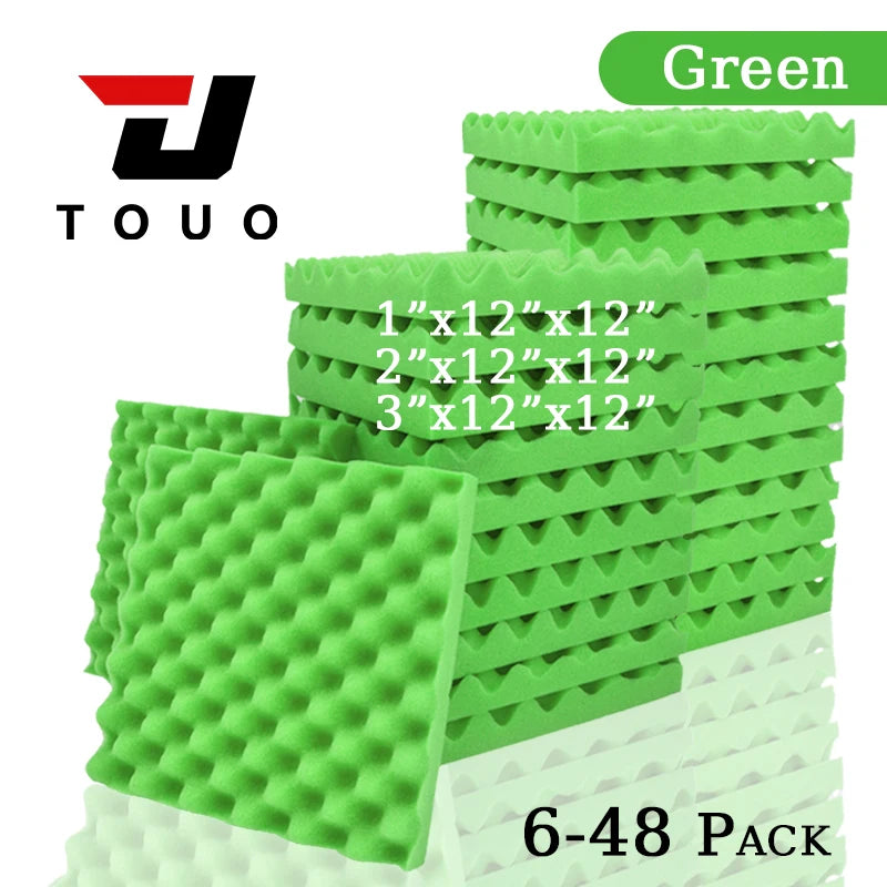 TOUO Acoustic Foam 6/12/24/48Pc Acoustic Sponge Sound Insulation Sound-absorbing Soundproof Foam Panels Ceiling Acoustic Esponja