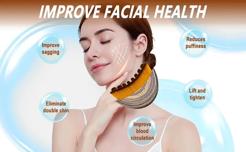 New Lymphatic Contour Face Brush for Lymphatic Drainage Massage Ergonomically Designed to Fit Skin Precisely