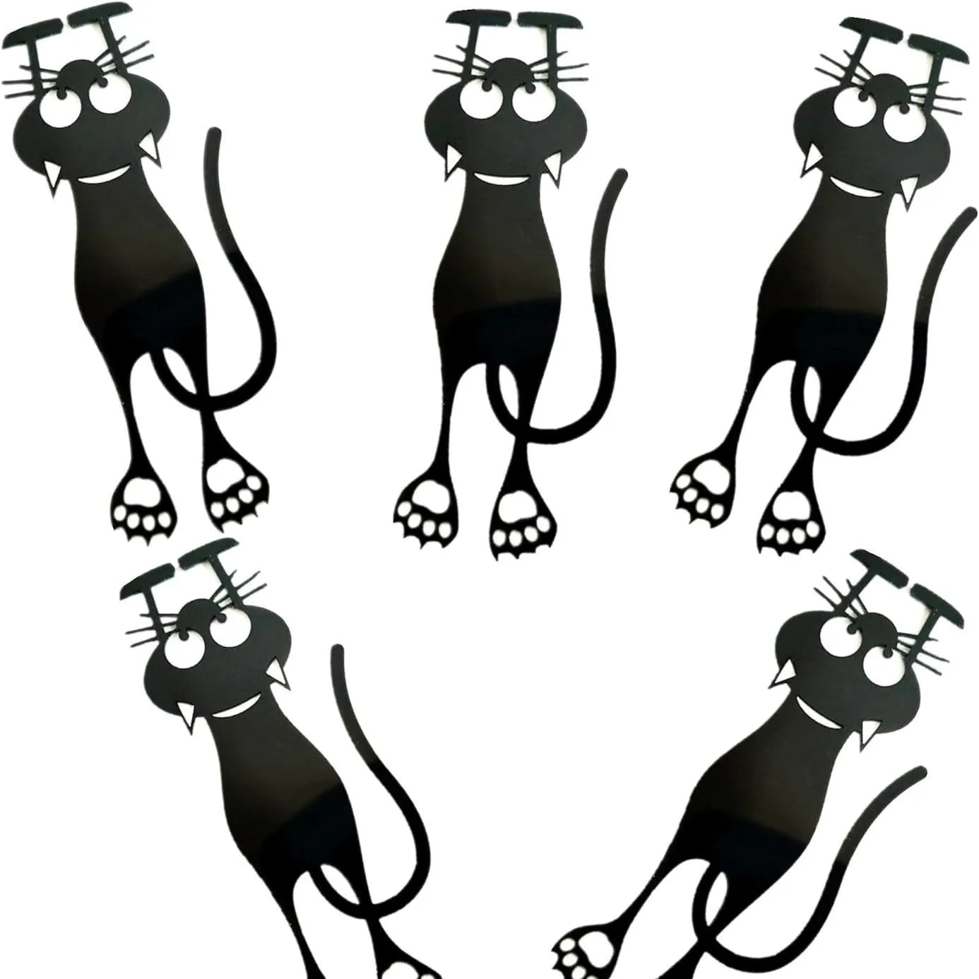 1/2/5/pcs of acrylic hollow bookmarks, creative hollow black kitten hanging bookmarks, are excellent gifts for avid readers