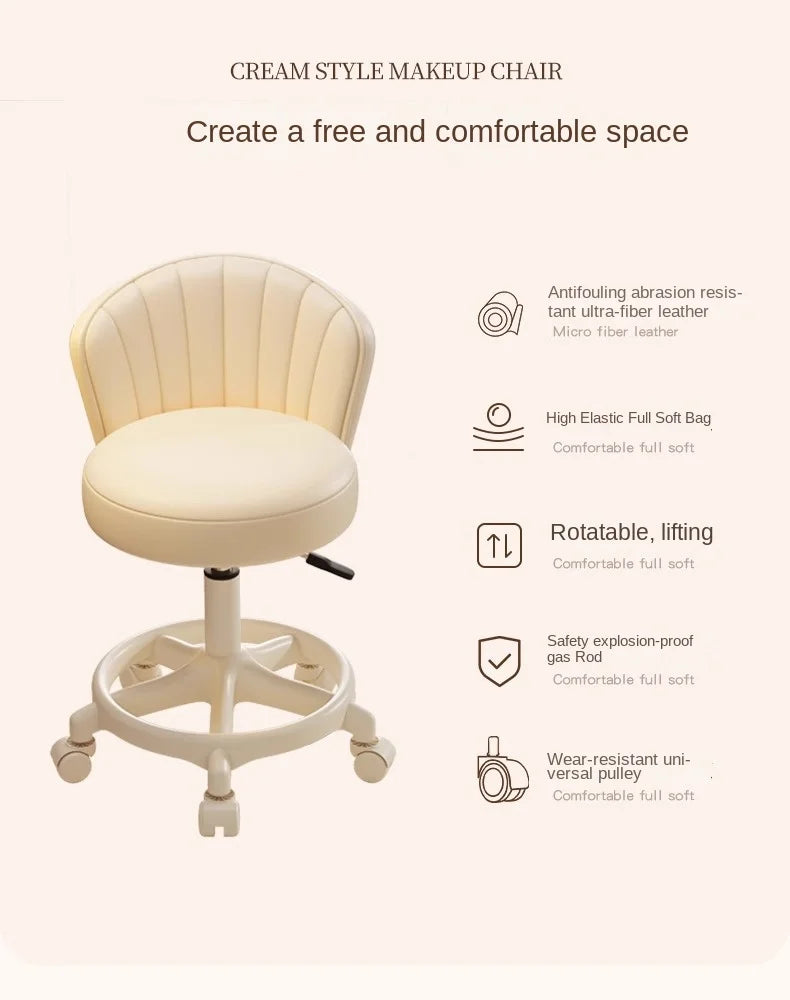 Ins Style Desk Chair Swivel Rolling Chair With Footrest Adjustable Height Home Computer Task Chair For Bedroom Make Up