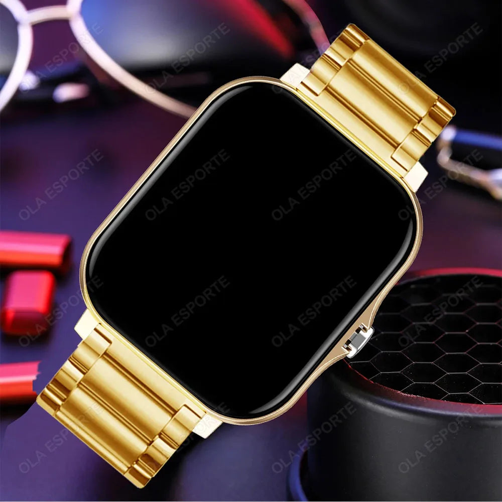 +3pc Square Smart Watch Women Men Smartwatch Touch Dial Calls Music Smartclock For Android IOS Fitness Tracker Sport Smart-watch
