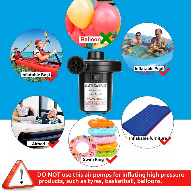 NEW Portable Inflatable Pump Electric Air Pump Air Mattress Boat Car Auto Air Inflatable Pump For Car Home Use Camping Inflator