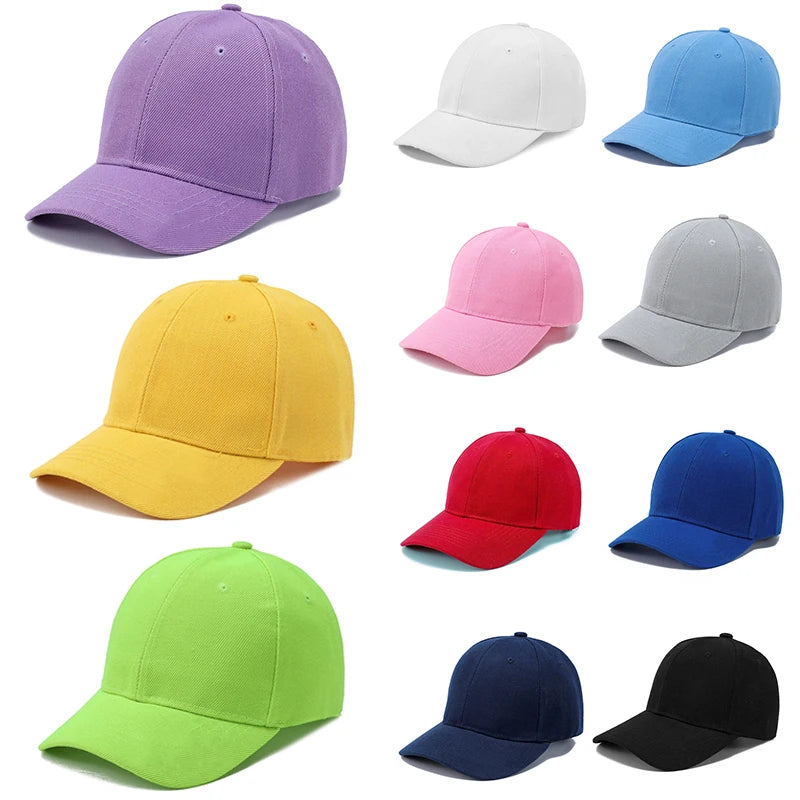 Fashion Candy Color Kids Baseball Cap Sun Protection Boy Girls Hat Adjustable Travel Children Baseball Cap Baby Summer Sun Hat