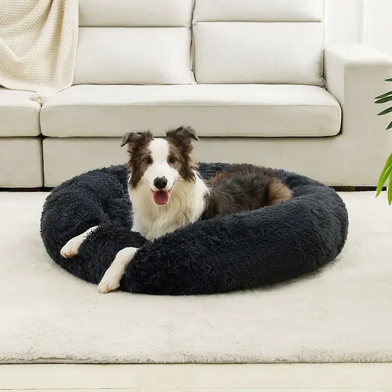 Soft Long Plush Dog Bed House – Cozy Pet Basket, Cushion, Cat Mat, Best for Dogs & Cats
