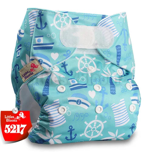 [Littles&Bloomz] Baby Washable Reusable Real Cloth STANDARD Hook-Loop Pocket Nappy Diaper Cover Wrap, suits Birth to Potty