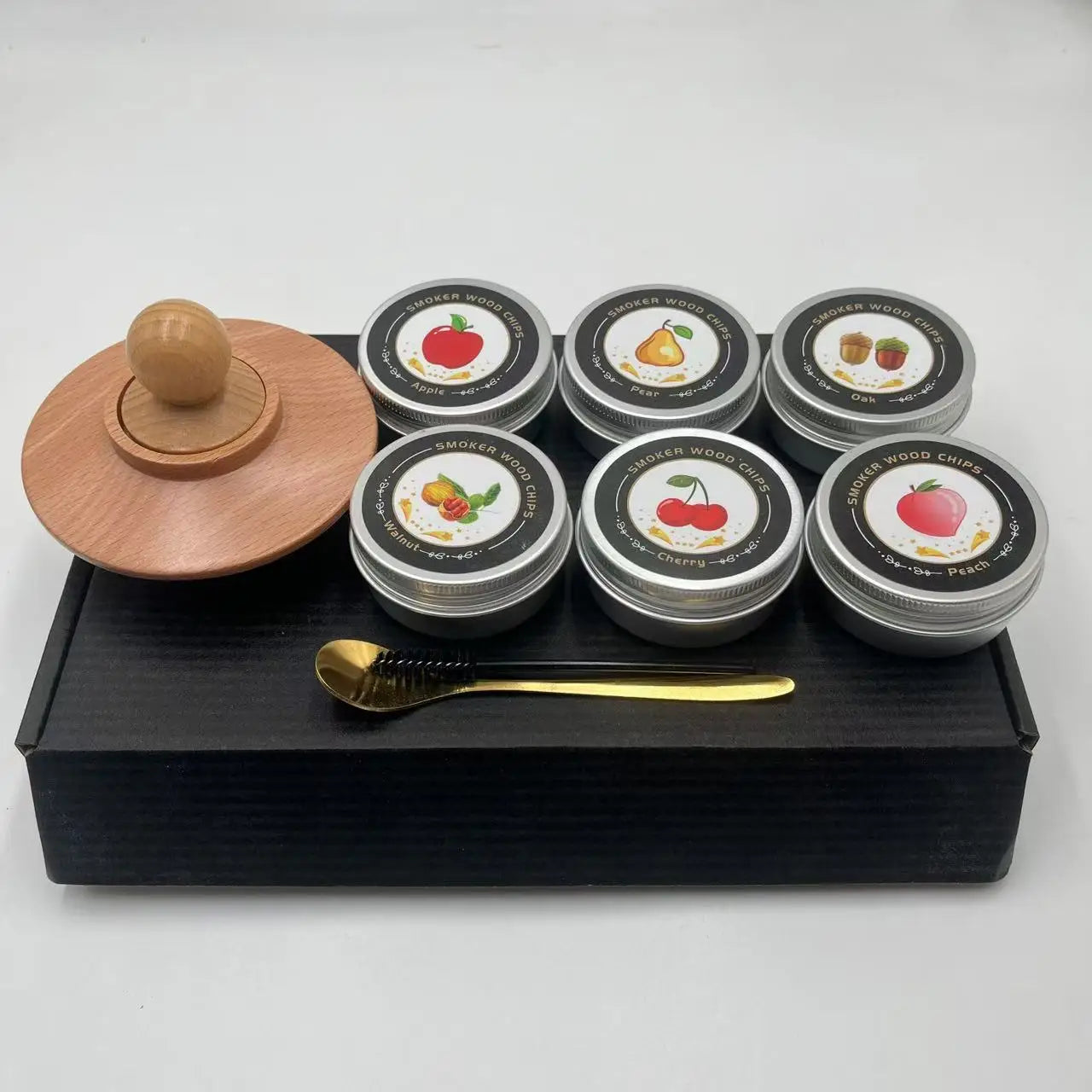 Cocktail Smoker Kit 6 Flavors Wood Chips Wooden Smoked Hood Drink Infuser Old Fashioned Bourbon Whiskey Bar Tools For Home Bar