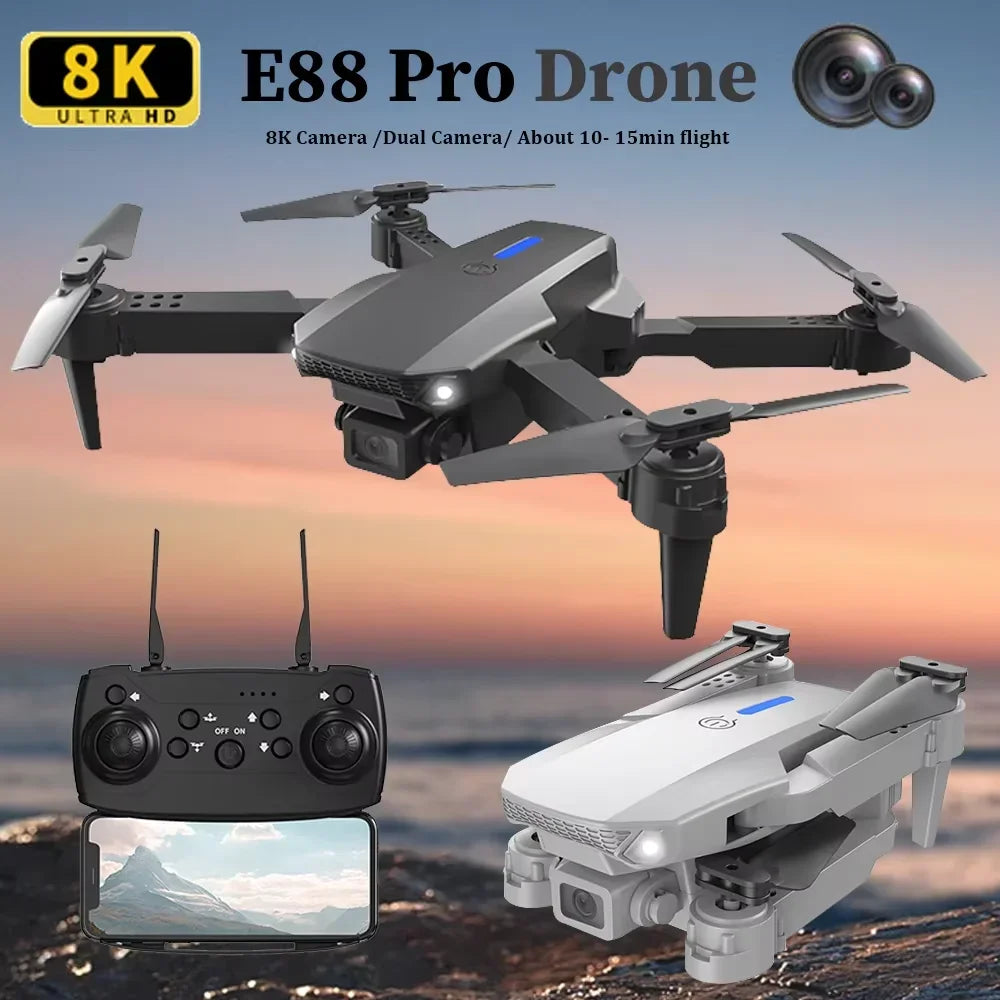 2026 E88 HD 4K RC Drone Foldable Wide Angle Camera Helicopter Quadcopter Aircraft Kids Professional Gift Toy by KBDFA