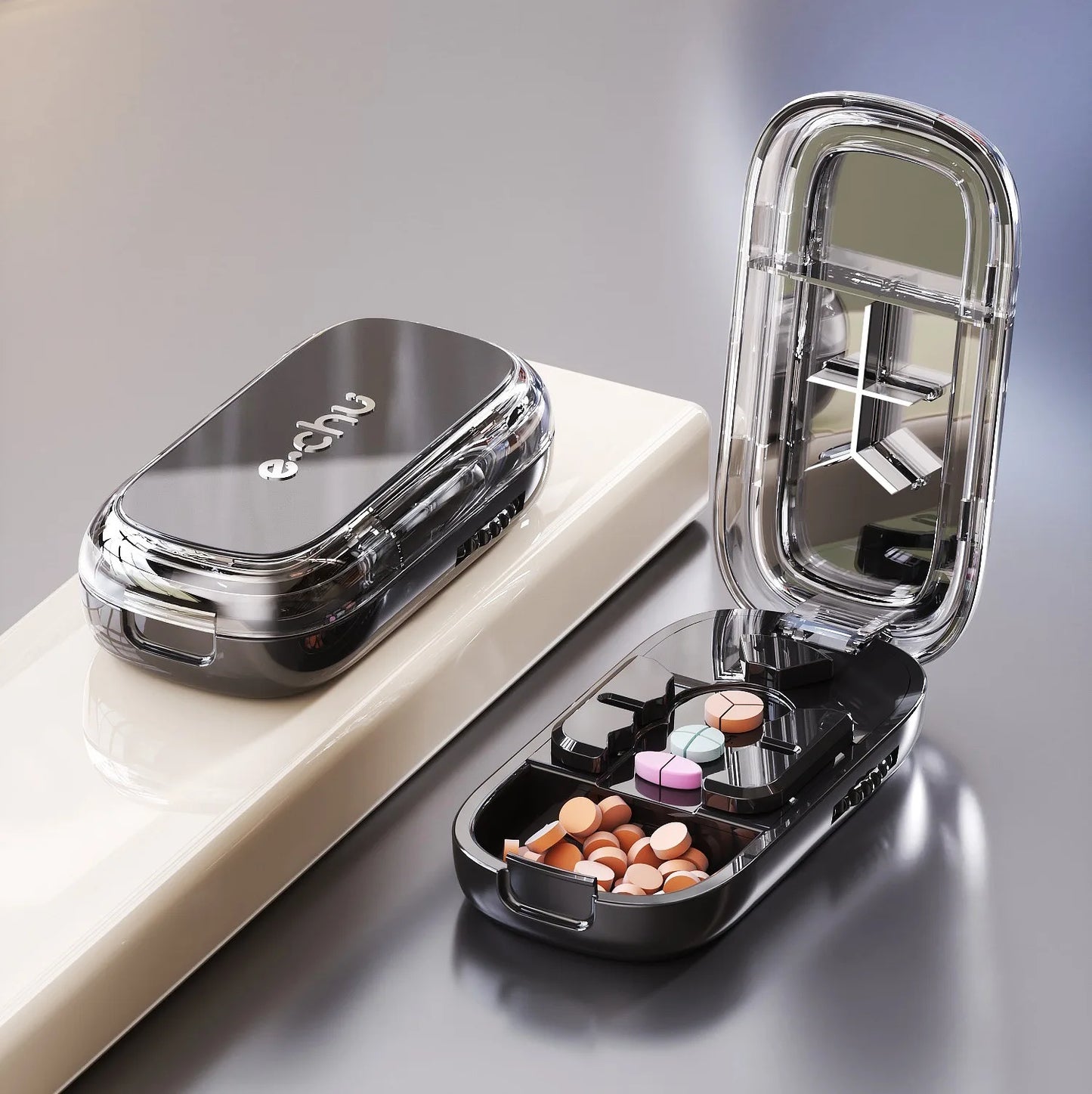 New Quartering Pill Cutter Storage Box Portable Drug Tablet Medicine Dustproof Divider Organizer Crusher Pill Cutter