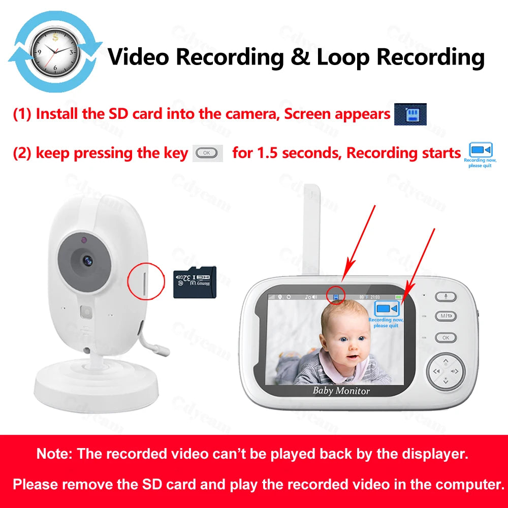 3.5 Inch Better Than VB603 Baby Monitor With Camera  LCD Electronic Babysitter Wireless 2 Way Audio Talk Video Baby Nanny Radio