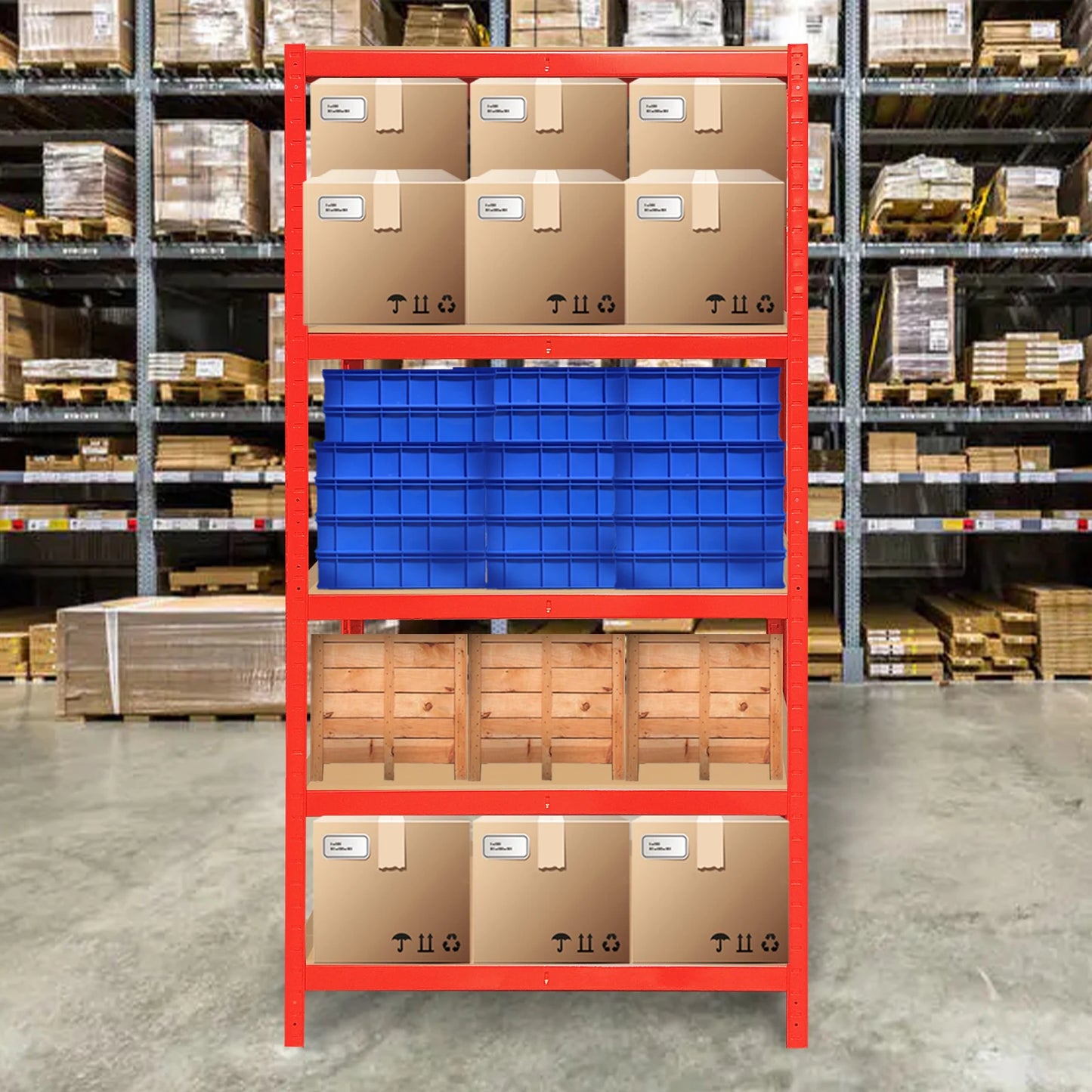 5 Tier Heavy Duty Galvanised Adjustable Shelf Racking Unit Storage Rack 875KG Capacity Metal Shelves Workshop, Shed, Office,Home