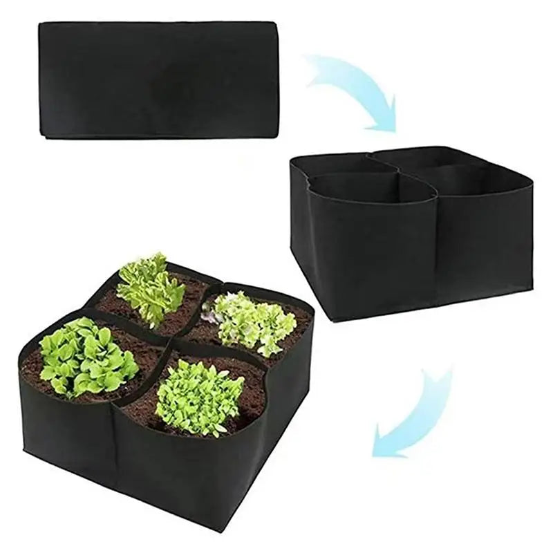 Raised Garden Bed Black Grow Bag for Vegetable Flower Planter Reusable Breathable Felt Bag for Indoor Balcony Outdoor