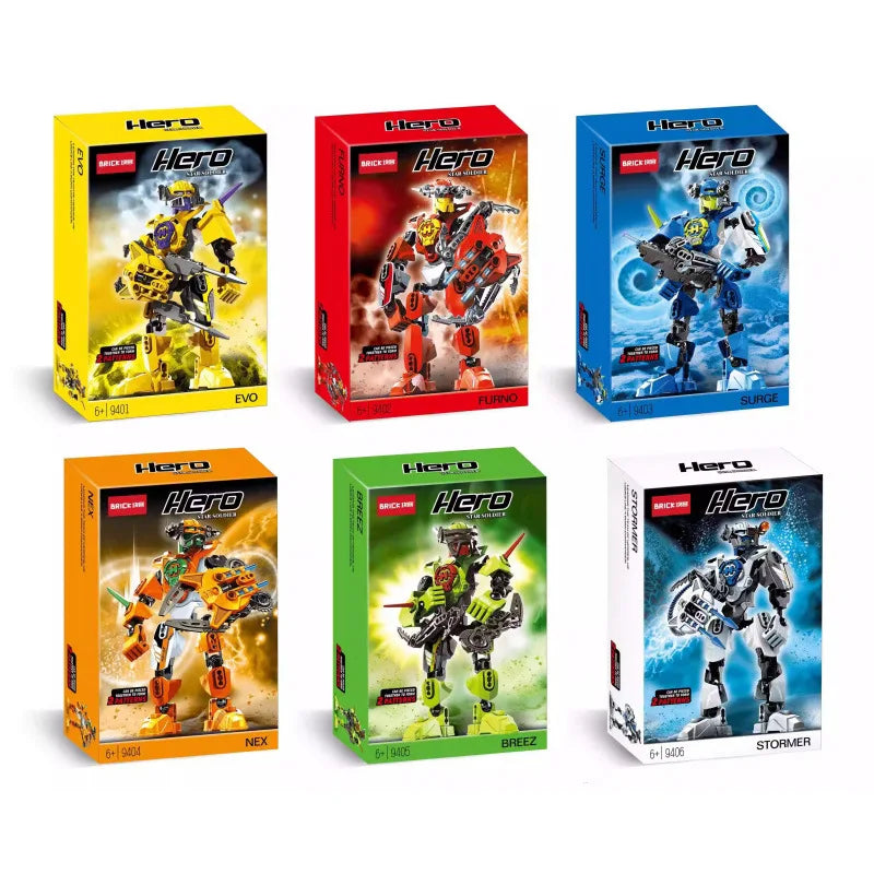 Hero Factory Star Warrior Bionicle Building Blocks, Furno Evo Combined Robot Mech Model Toy Set for Kids, Holiday Gift