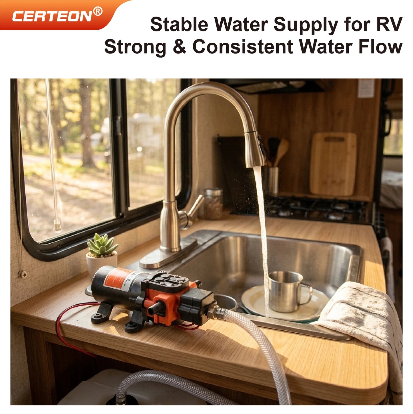23C DC 12V/24V Micro Diaphragm Pump Self Priming Water Pump 5.6LPM 1.56A/0.78A High Pressure RV Marine Booster Pump