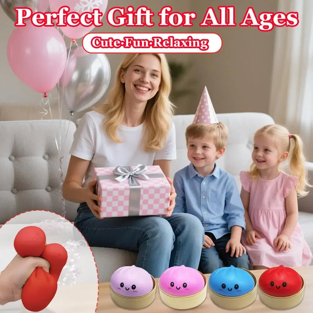 Colorful Dumpling Squishes Stress Balls Reusable Low Rebound Decompression Toys Dough Ball Unique Home Decoration Gifts
