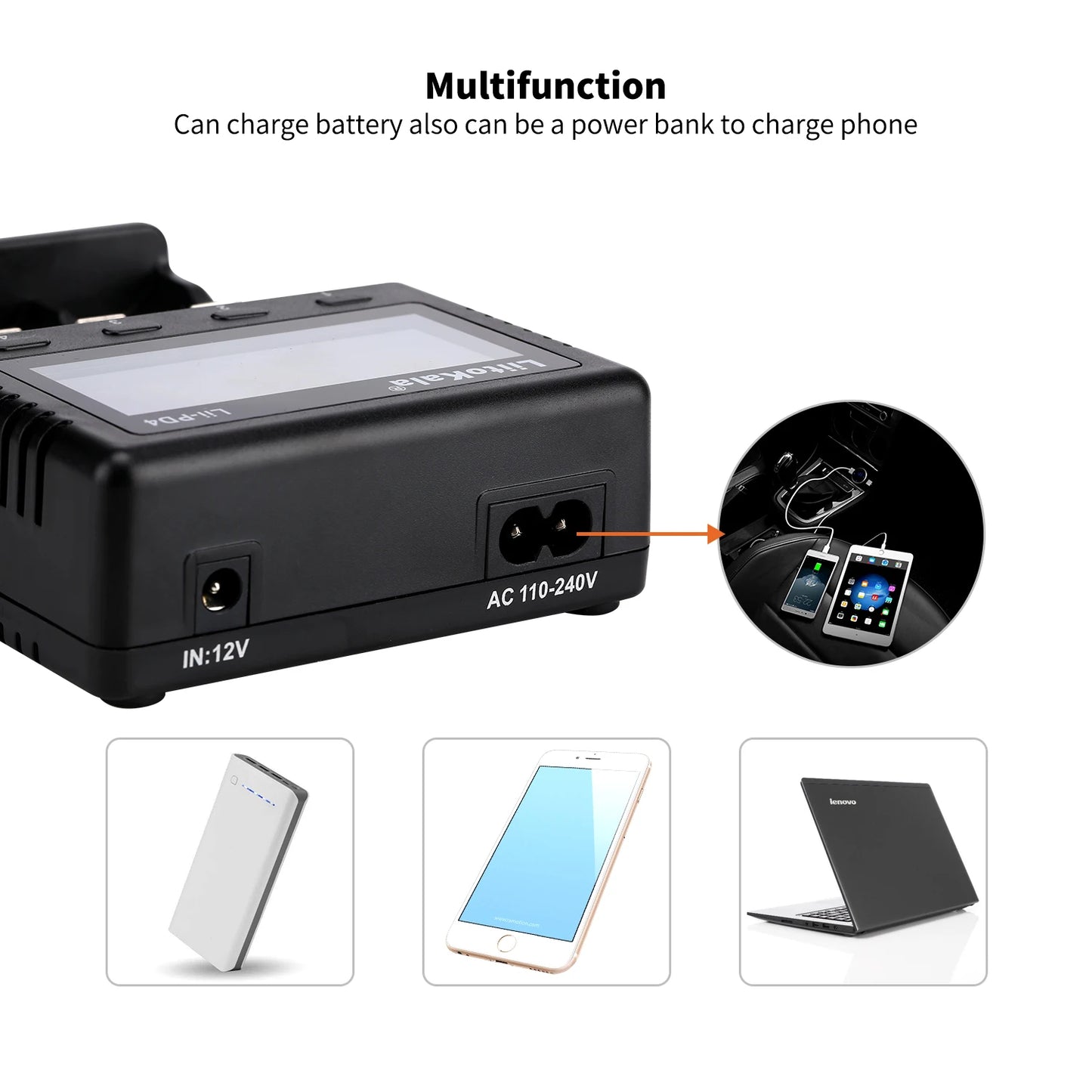 LiitoKala Lii-PD4/PD2 AC PD Charger LCD Fast Charging 4/2-Bay for 21700/18650/AA/AAA Multi-Protection Auto-Detect