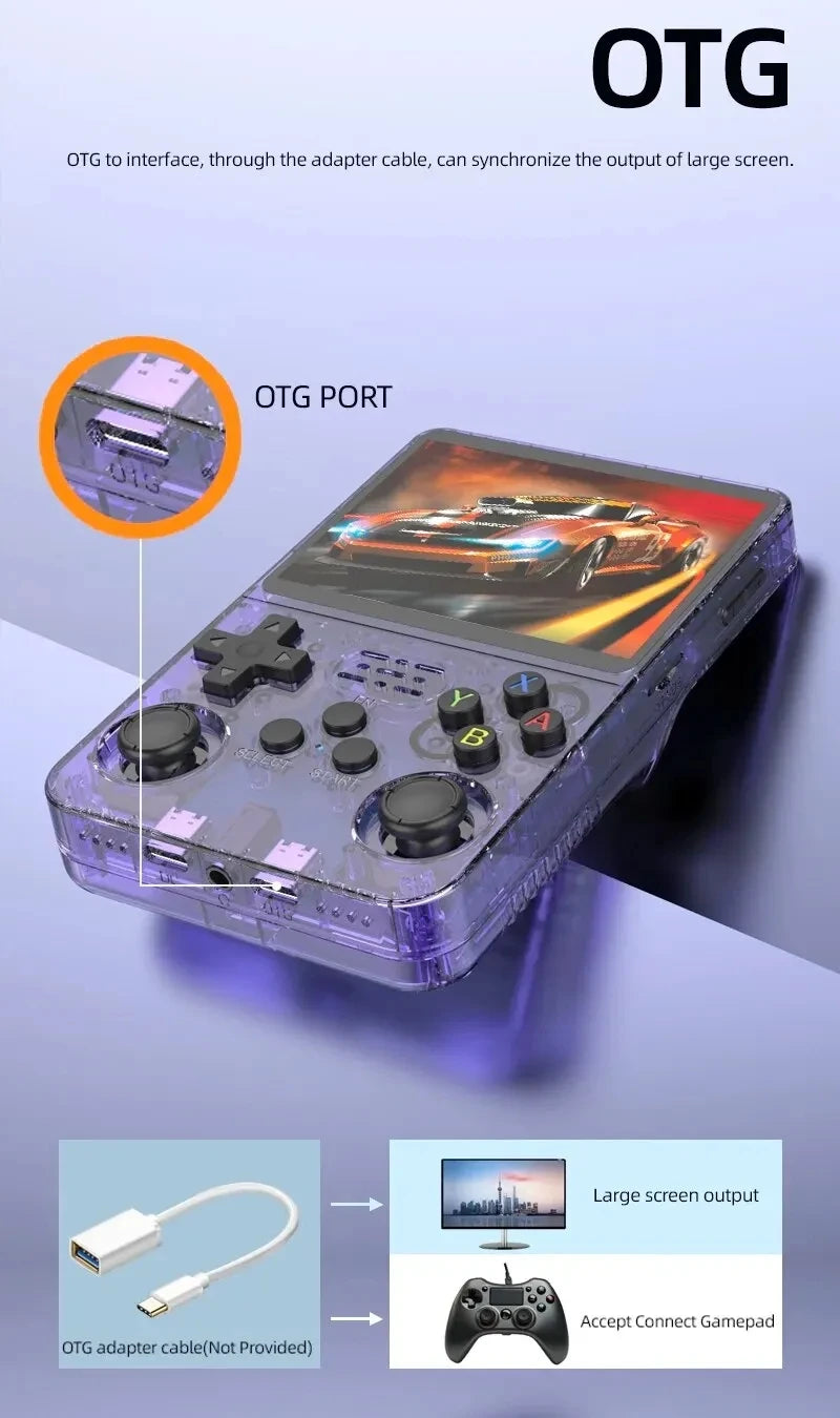 ARKOS R36S Retro Handheld Game Console Linux System 3.5-inch IPS Screen Video Player 64GB/128GB Portable Handheld Game Console