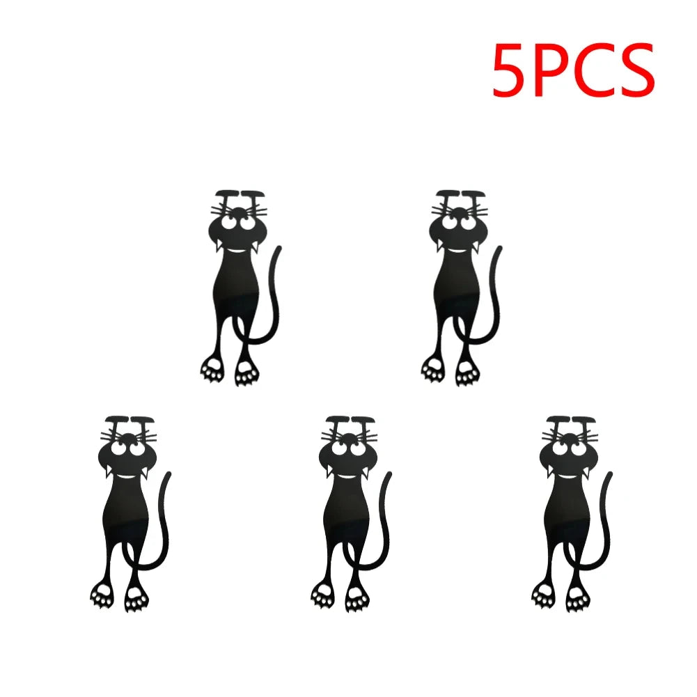 1/2/5/pcs of acrylic hollow bookmarks, creative hollow black kitten hanging bookmarks, are excellent gifts for avid readers