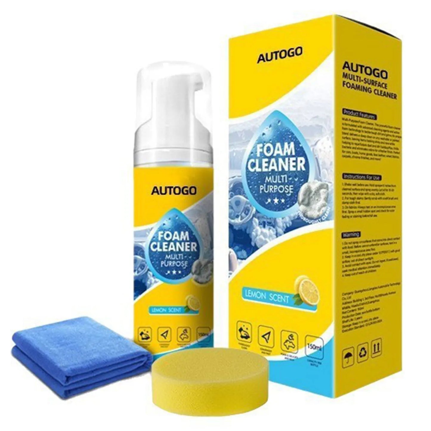 150ml Multipurpose Foam Cleaner,Leather Seat Cleaner Tools for Car Interiors,Home No-Rinse Cleaning Spray for Kitchen Stove
