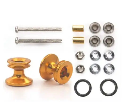 2pcs 15418 13-12mm Aluminum Alloy Guide Rollers 15461/15426 2023Jcup 95160 19mm Roller With Rubber Ring Tamiya Mini 4WD Homemade