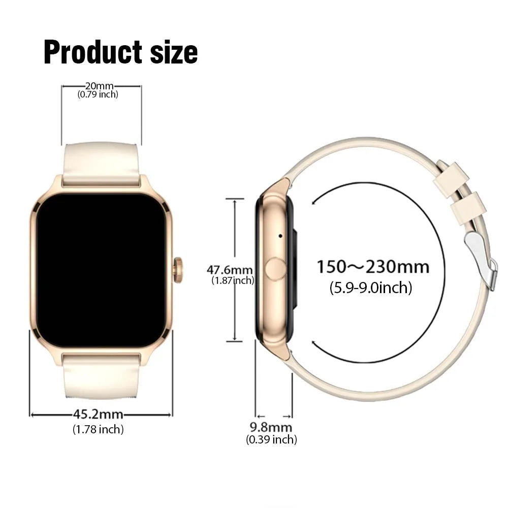 SENBONO New 1.91" Women Smartwatch Bluetooth Call Heart Rate Blood Oxygen Tracker Sport Smart Watch Women Men for IOS Androird