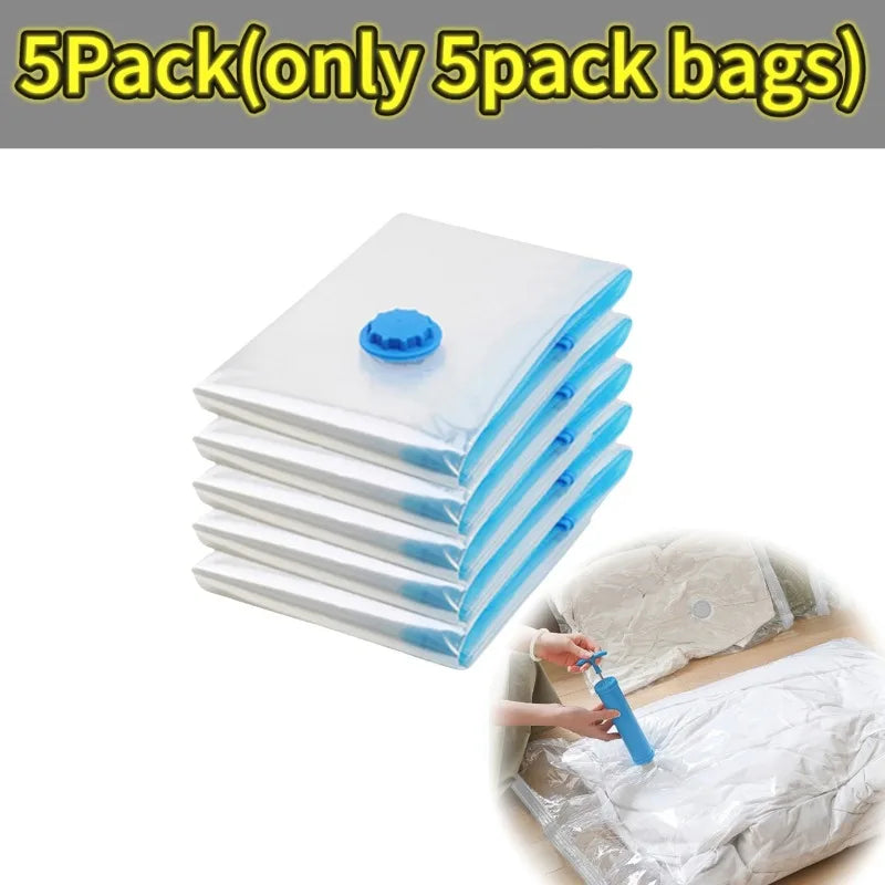 1-10pcs Thickened Vacuum Compression Bag,Transparent Quilt Vacuum Bags, Storage Bags, Household Clothing Storage and Sorting Bag