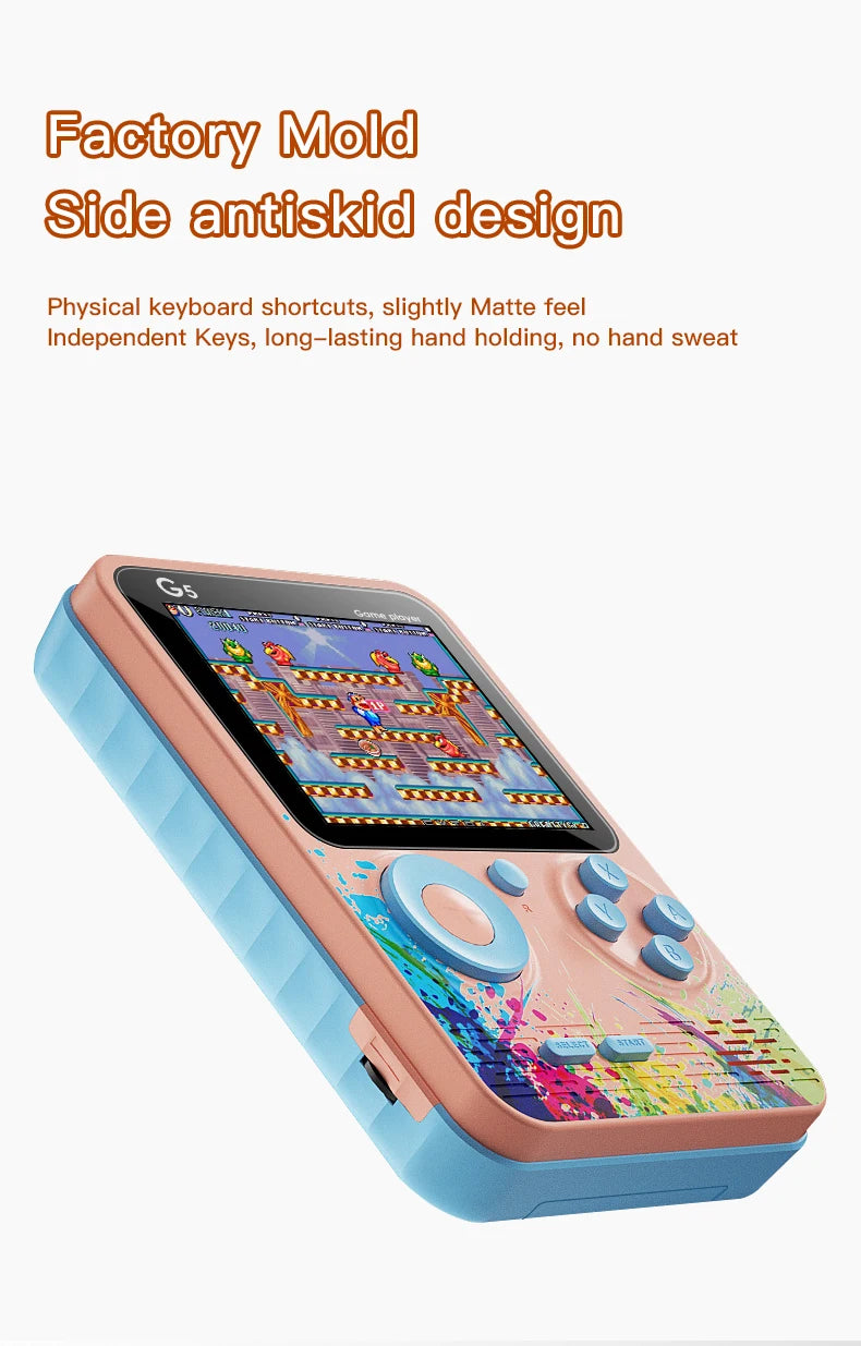 G5 500 In 1 MINI Game Handheld Game Players Portable Retro Video Console Boy 8 Bit 3.0 Inch Color LCD Screen Games